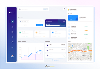 Wallet Pay Dashboard app design ui ux webapp