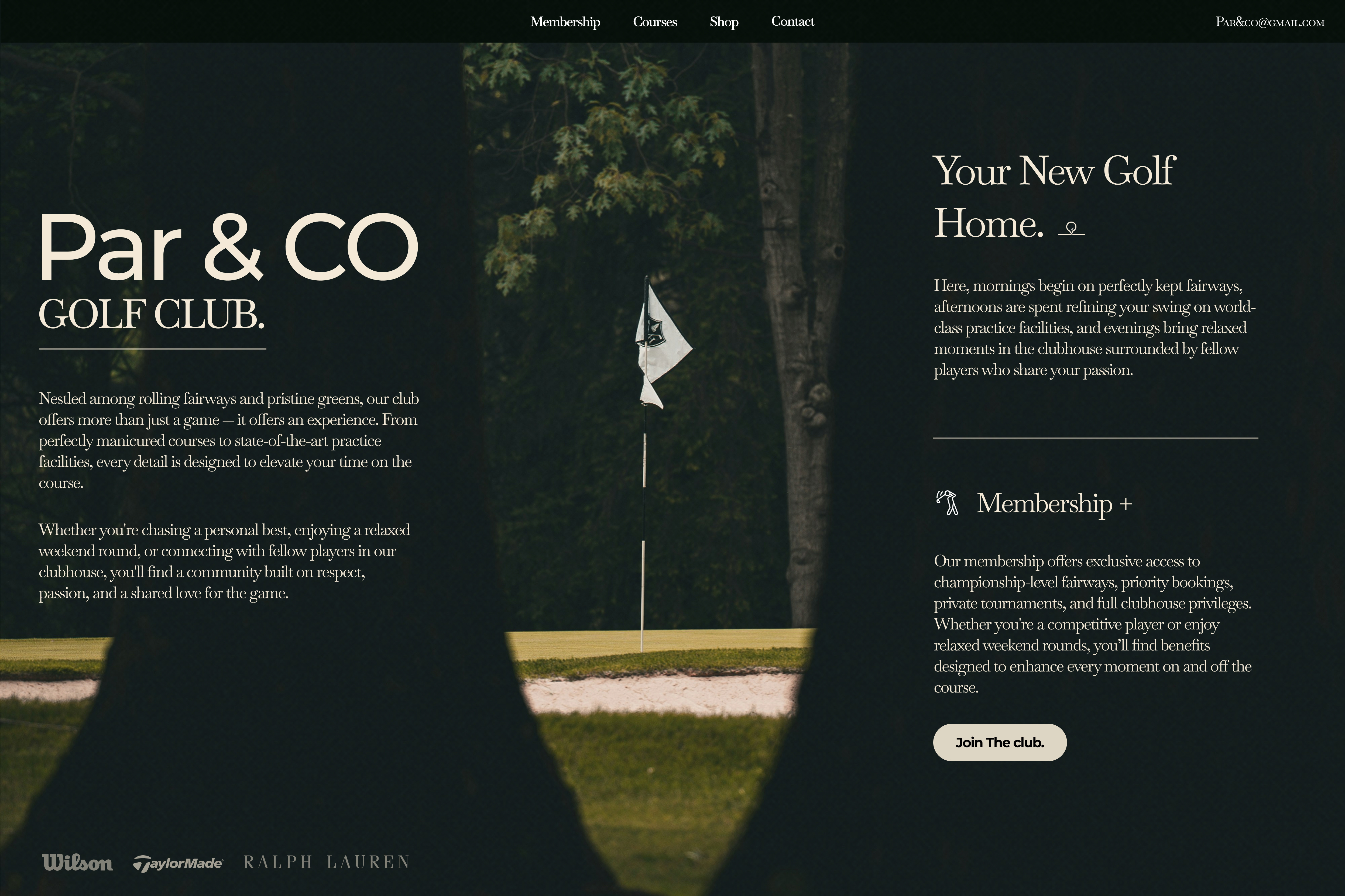Par & Co Golf Landing Page