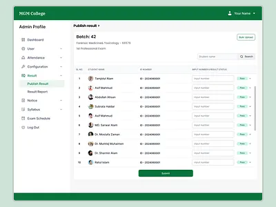 Student Result Management System academic dashboard admin panel dashboard ui design system education dashboard exam result system figma minimal ui modern dashboard product design result management saas dashboard ui design ui inspiration ux design web app design web design