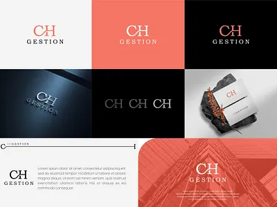 Initial Logo CH GESTION branding design graphic design logo sign vector