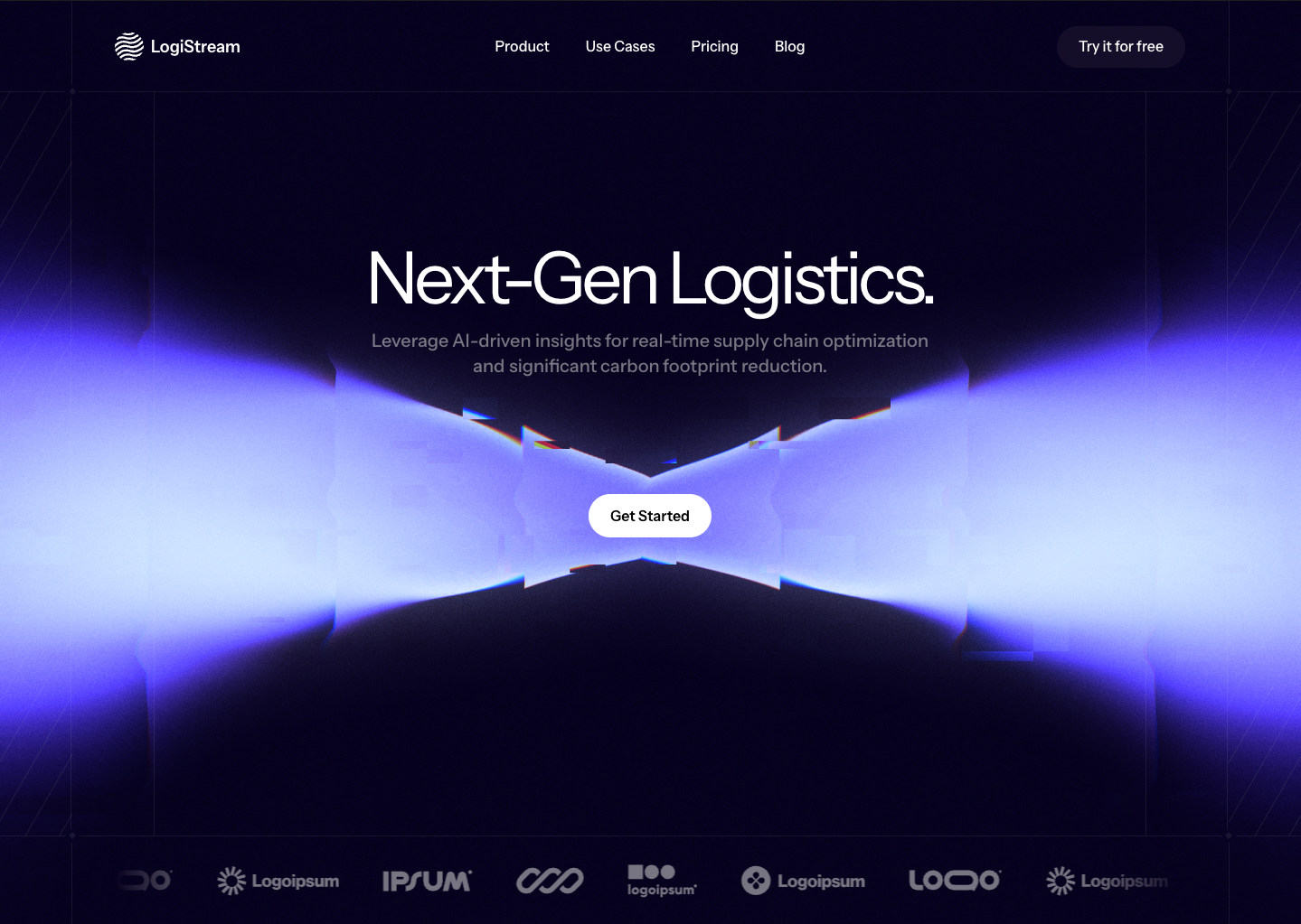 AI logistics website ai animated design gradient logistics next gen ui uiux unicorn studio web design website