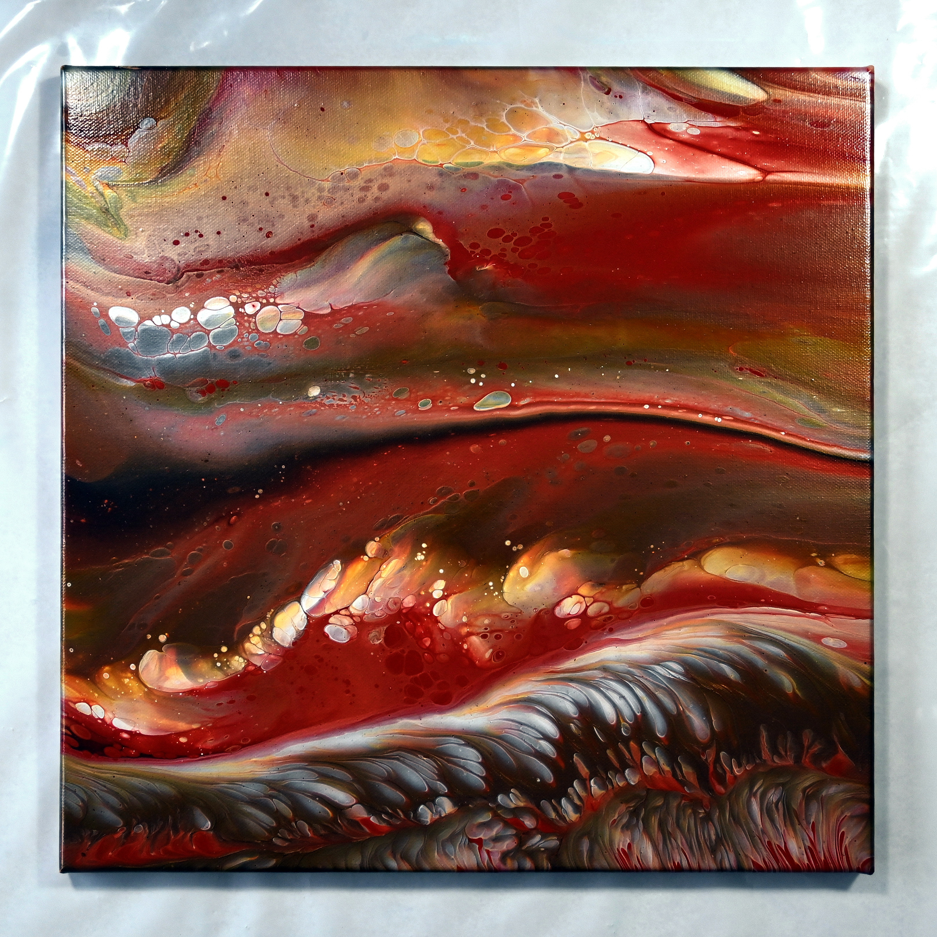 Controlled Chaos 🔥 Dramatic Split Cup Acrylic Pour Tutorial