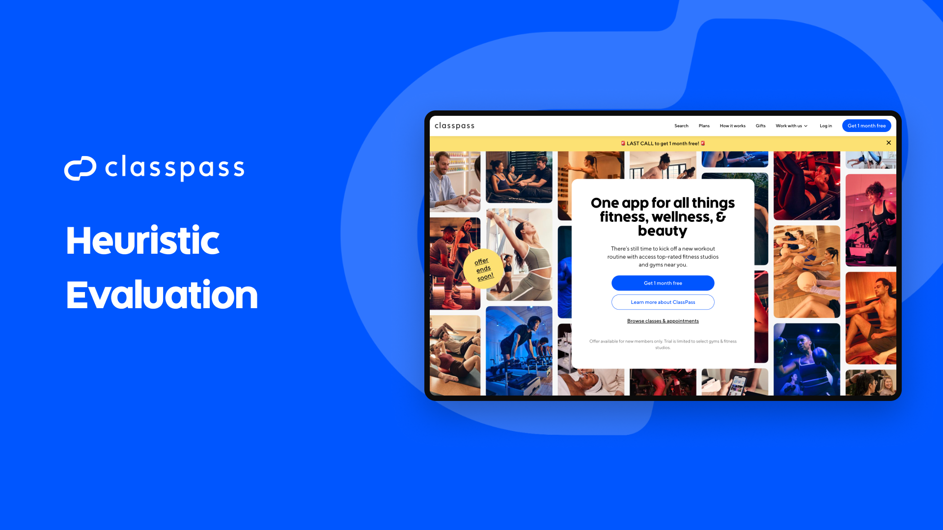Heuristic Evaluation | ClassPass heuristic uiux ux