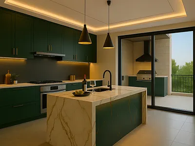 Modern Luxury Kitchen Interior graphic design ui الرسوم المتحركة ، تصميم معمارية