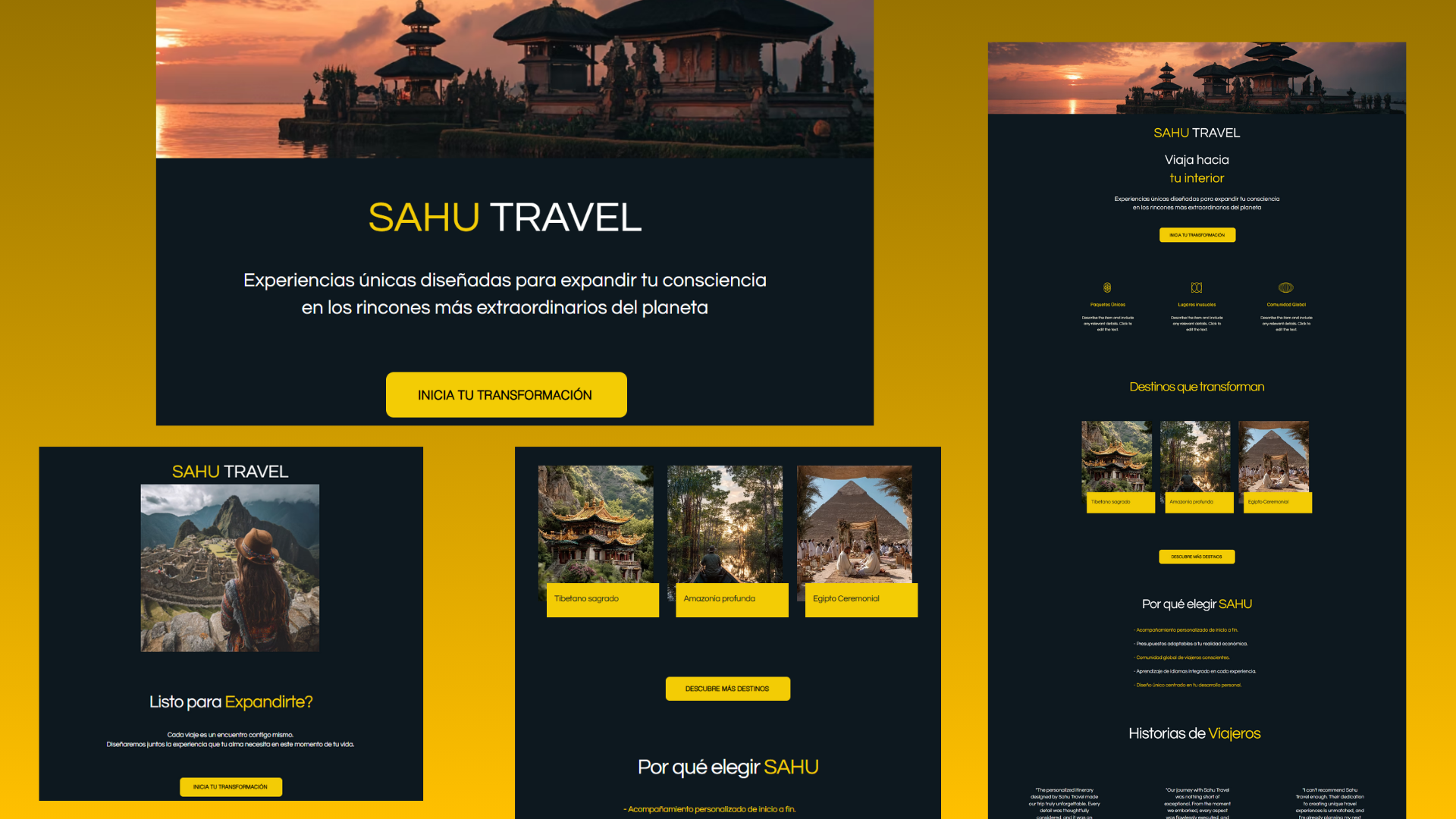 WIX LANDING PAGE DESIGN FOR TRAVEL AGENCY