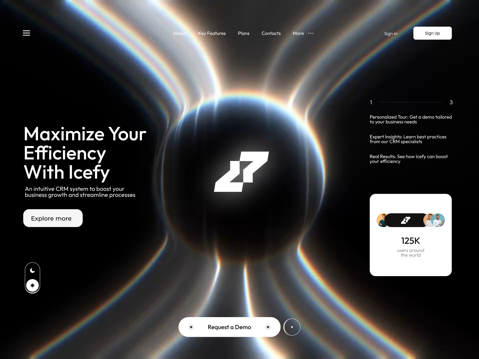 CRM Website Concept 3d animation branding crm finance graphic design logo motion graphics ui website