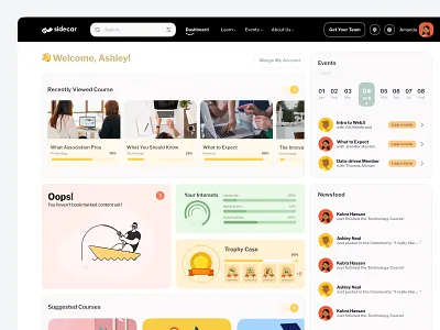 Designed a modern LMS dashboard dashboard graphic design landingpage latest lms modern ui webpage website