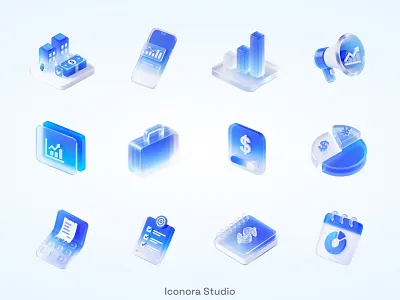 Liquid Glass Finance Icons