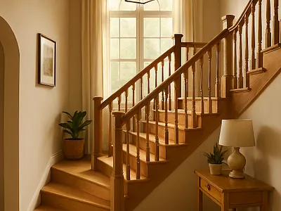 Elegant Wooden Staircase Interior