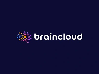 Brain Logo Design - Brain / Particles / Cloud / Data abstract brain logo cloud colorful data design designer finance gradient icon logo logodesign logotype modern particle saas software symbol tech fintech technology