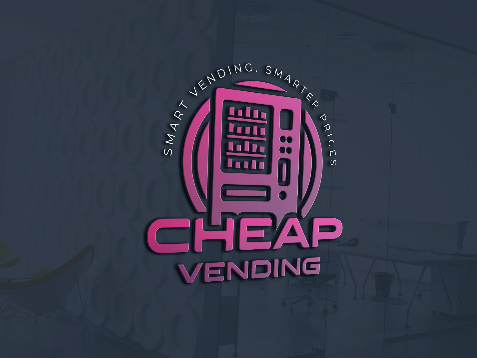 Cheap Vending Logo Design | Modern Food & Snack Vending Machine 3d logo mockup brand identity design business logo cheap vending creative logo concept cyberavanza food vending logo modern logo design neon logo professional logo retail logo design smart vending logo startup branding tech logo design typography logo vending logo vending machine logo