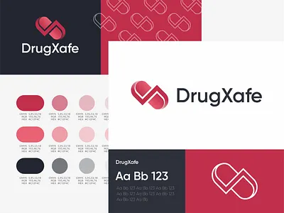 DrugXafe Logo Design branding design heart logo logo design