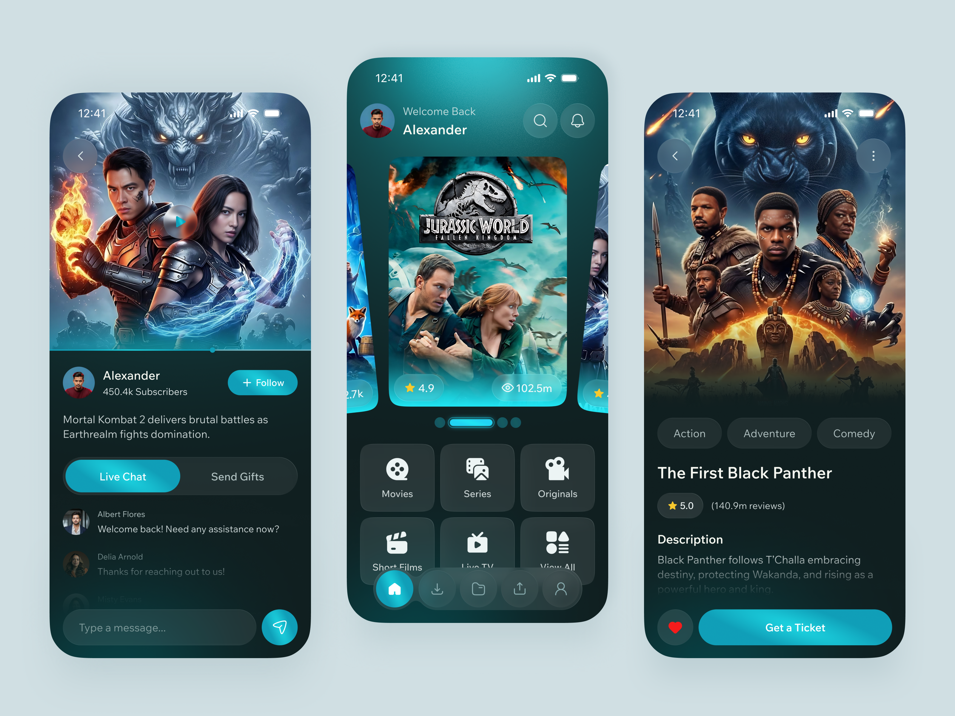 Movie Streaming Mobile App UI app design dashboard ui entertainment app ios app media app mobile mobile app mobile ui modern ui movie app movie streaming netflix inspired ott platform product design social media streaming app uiux user interface video streaming