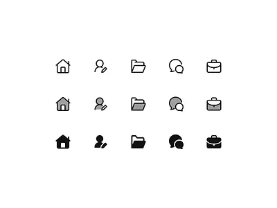 Standard icons briefcase 05 chatting 01 folder 02 home 11 hugeicons user edit 01