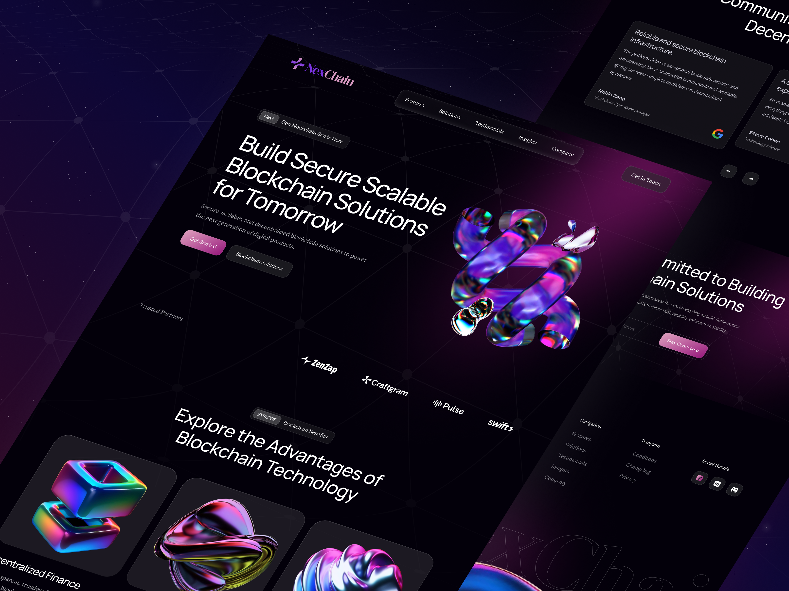 Blockchain Landing Page animation blockchain blockchain landing page blockchain website crypto crypto landing page crypto website dark them figma resource landing page design minimal ui design uiux uiux design web web design web3 website