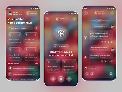 Ai Assistant mobile app aiapp aiassistant appdesign appdevelopment artificialintelligence chatbot digitalproduct interactiondesign machinelearning minimal design mobile app design mobileapp productdesign saas smarttechnology uidesign userexperience userinterface uxdesign voiceassistant