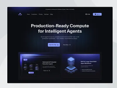 Cloud Infrastructure Product Website ai ai autonomous agents ai compute platform intelligent ai infrastructure ai infrastructure developers ai intelligent workflows ai platform builders agents ai runtime platform cloud platform code execution dev platform developer tools next gen ai platform builders startup website tech website web design website design