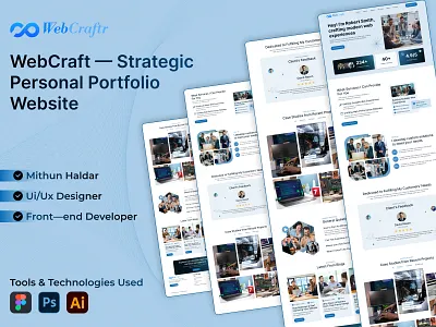 WebCraft — Strategic Personal Portfolio Website agency landing pag agency website best web design branding business website digital agency figma designer homepage it farm landing page landing page design modern professional website saas service uiux web web design website design white mode