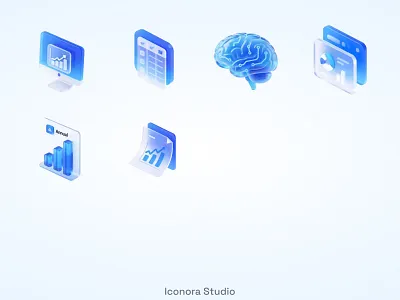 Cobalt Data Icons 3dicon analytics brainicon chart dashboard dataicons highres png render report transparentbg uidesign