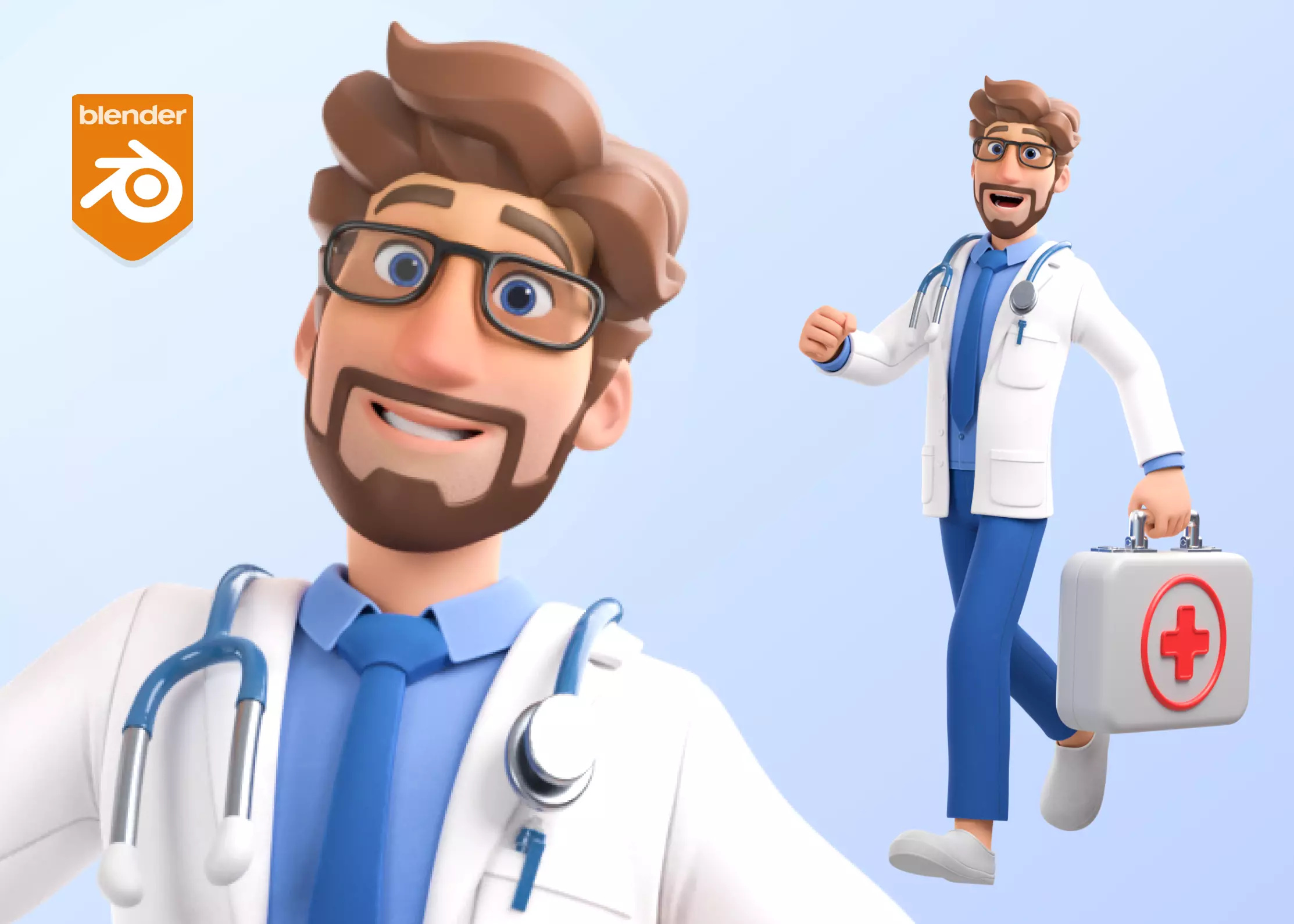Jack - 3D Cartoon doctor character