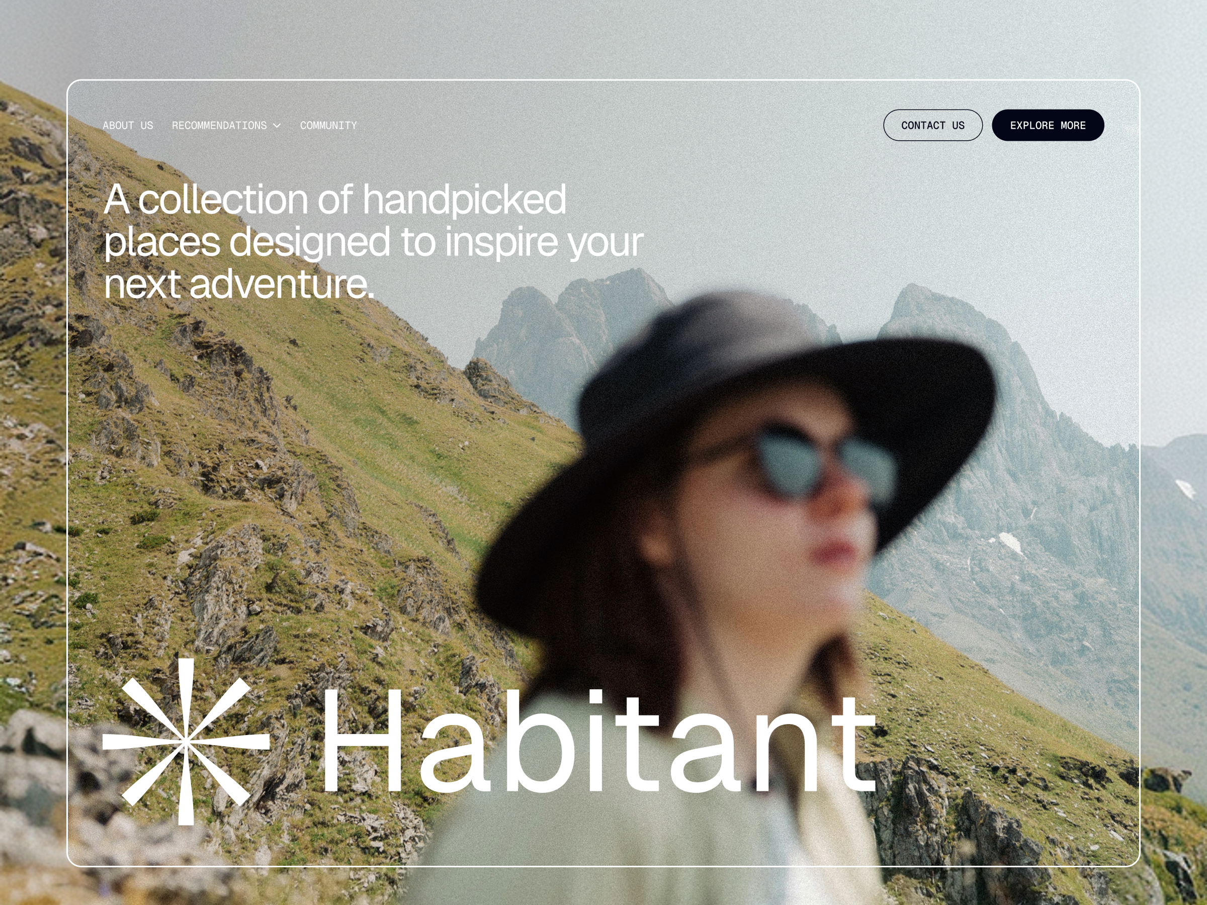 🏔️ Habitant • Curated Exploration Platform adventure clean cta currated design destination editorial faq handpicked journey landing page minimal place places recommendation testimonial travel ui ux web design