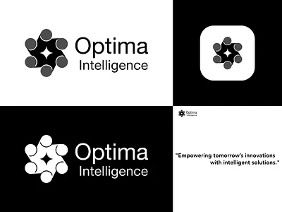 Logo Design for "Optima Intelligence" ai ai logo ai logo design artificial intelligence black and white logo flow logo logo logo design logo portfolio minimalist logo modern ai logo monogram o logo saas star start logo startup logo design symbol tech web logo