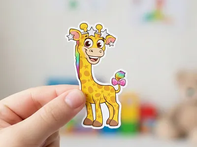Cute Rainbow Giraffe Sticker 🦒✨ adorable animal illustration cartoon cartoon mascot character design children design colorful cute dribbble fun character giraffe illustration kids illustration logo mascot nursery art playful rainbow sticker vector art