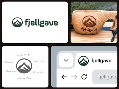 Fjellgave - Mountain - Outdoor Brand Logo Design brand identity brand identity designer branding f freelance logo designer graphic designer for logo identity letter logo logo logo design logotype mark minimalist mountain mountain peaks outdoor brand logo outdoorlogo outdoors peak symbols