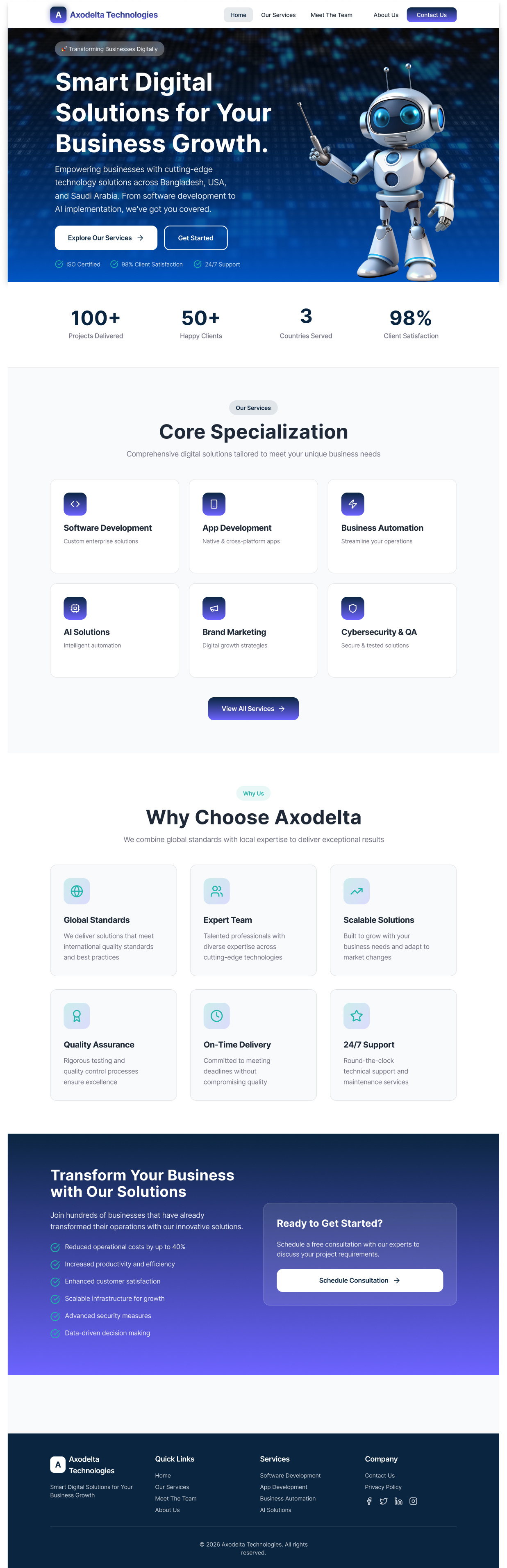 🚀 Smart Digital Solutions Website – Axodelta Technologies animation branding graphic design logo motion graphics ui