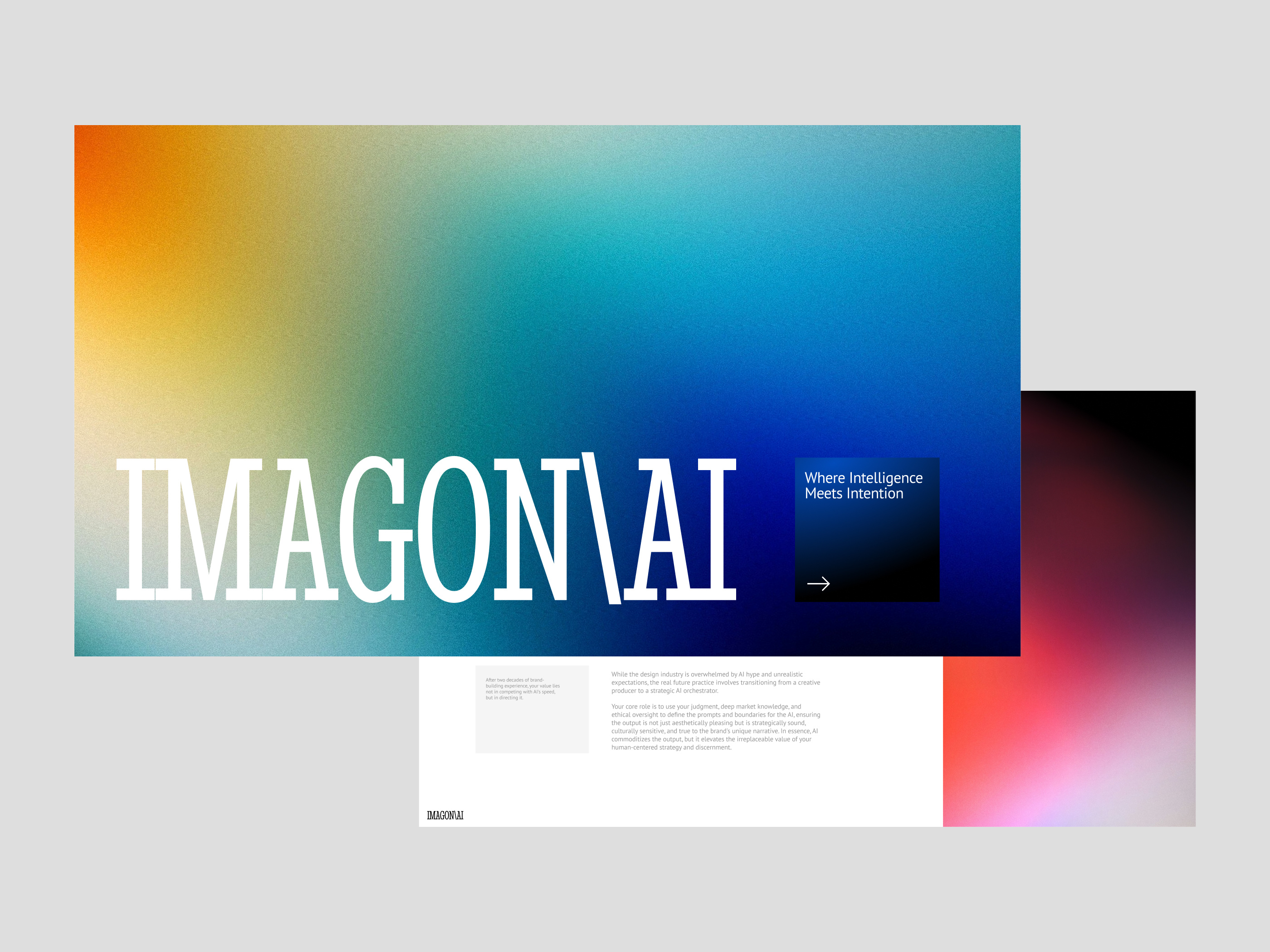 Presentation Design for IMAGON ai color design generation gradient graphic design image presentation vibrant visual identity