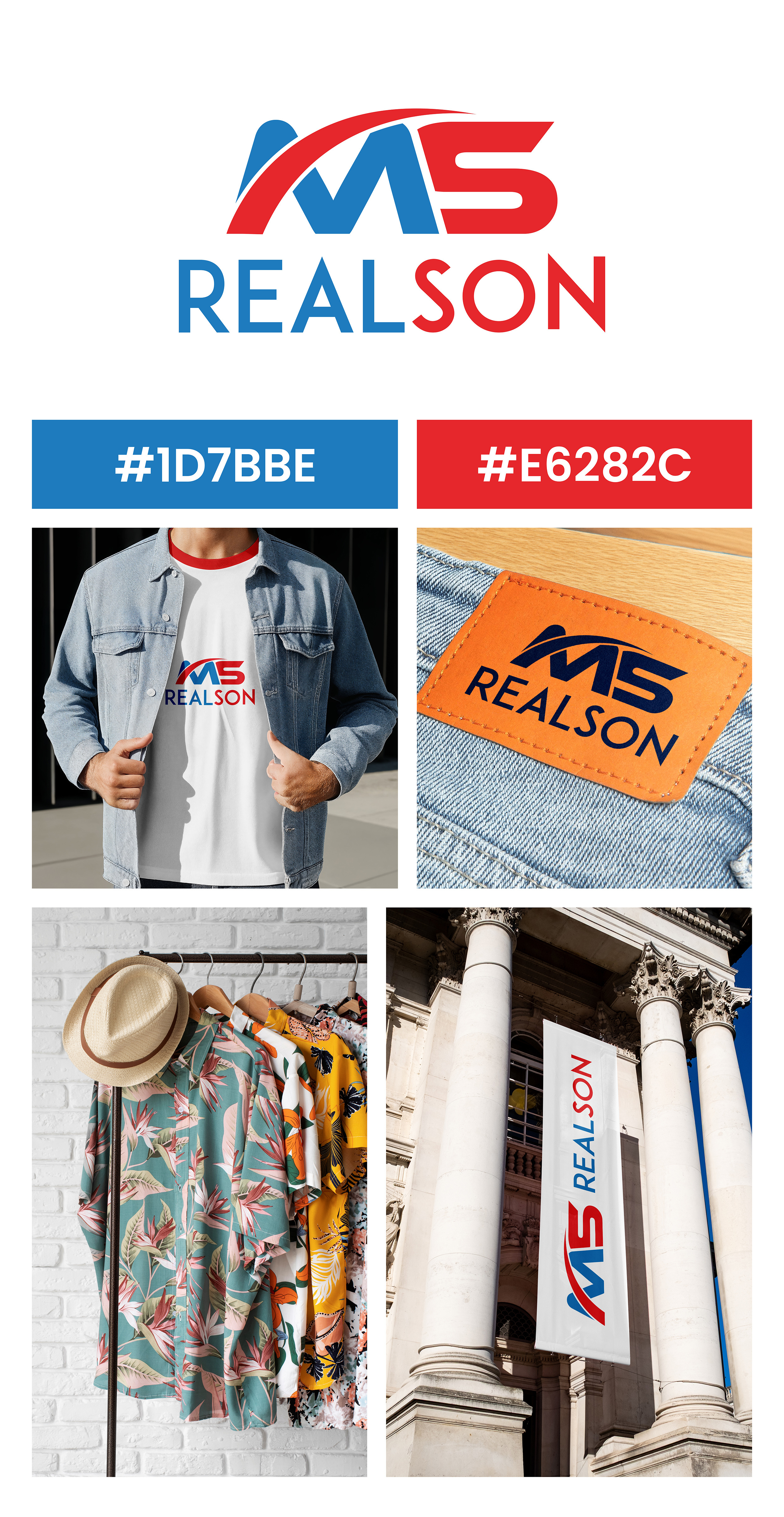 MS Realson – Modern Apparel Brand Identity & Visual Branding apparel branding behance project brand identity branding clothing brand design corporate branding fashion branding graphic design logo design merchandise branding modern logo packaging design professional branding typography logo visual identity