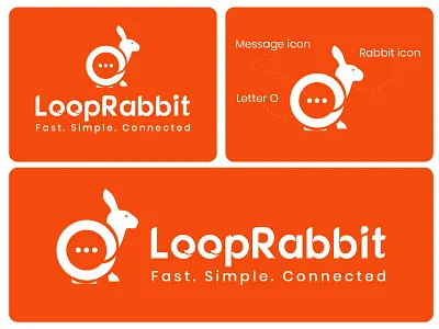 LoopRabbit – Smart Messaging Logo Concept bold branding clean communication connected creative digital dynamic fast friendly iconic innovative messaging minimal modern professional smart startup tech