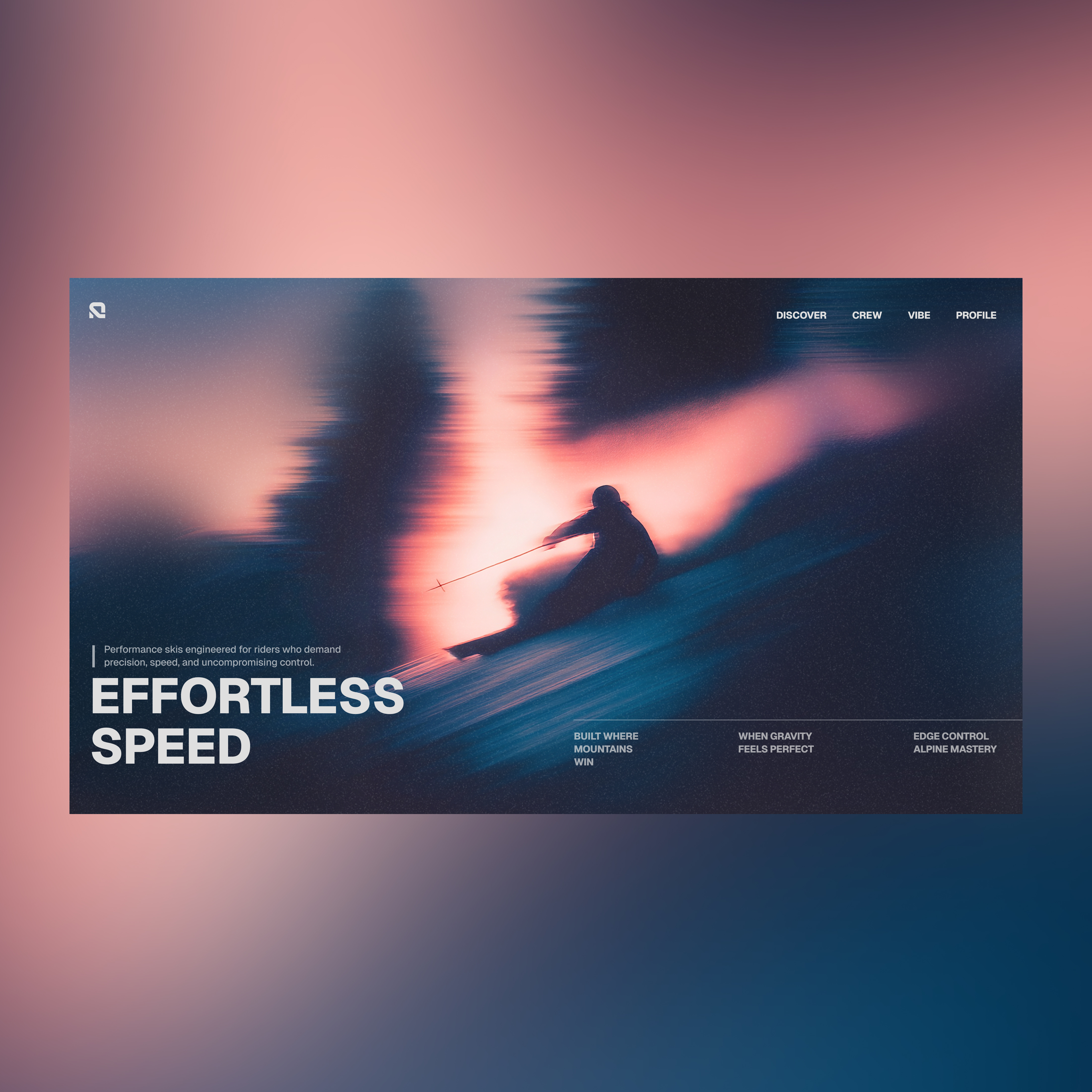 Example of Effortless Speed — Performance Ski Brand Hero