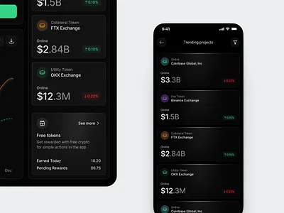 Crypto widgets UI: Web + Mobile branding clean crypto dashboard design gradient minimal mobile ui user interface ux web
