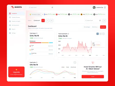 Investa—Fintech Investment Dashboard UI admin dashboard analytics dashboard dashboard dashboard ui data visualization design system finance app fintech fintech app interface design investment app modern ui product design saas saas design startup trading platform ui design ux design web app