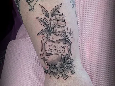 Potion Bottle. healing potion potion bottle potion bottle tattoo tattoo tattooartist uktattoo wirraltattoo