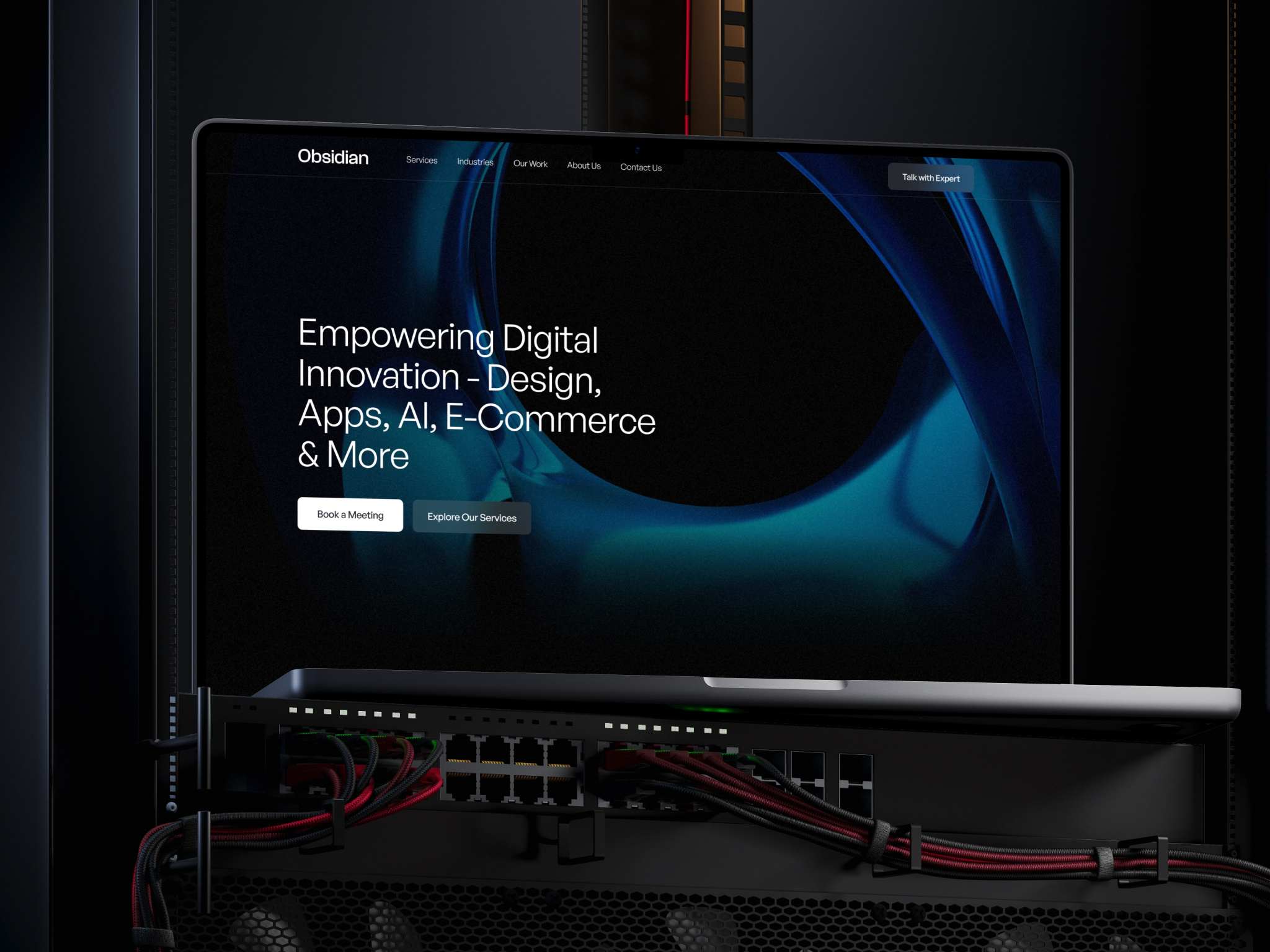 Obsidian - software development company cloudsolutions customsoftware darkui digitaltransformation landingpage productdesign softwaredevelopment uiux webdesign