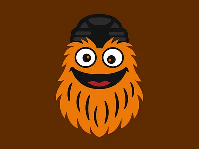 Gritty Sticker character flyers goalie gritty headshot hockey icon illustration logo muppet nhl philadelphia philly