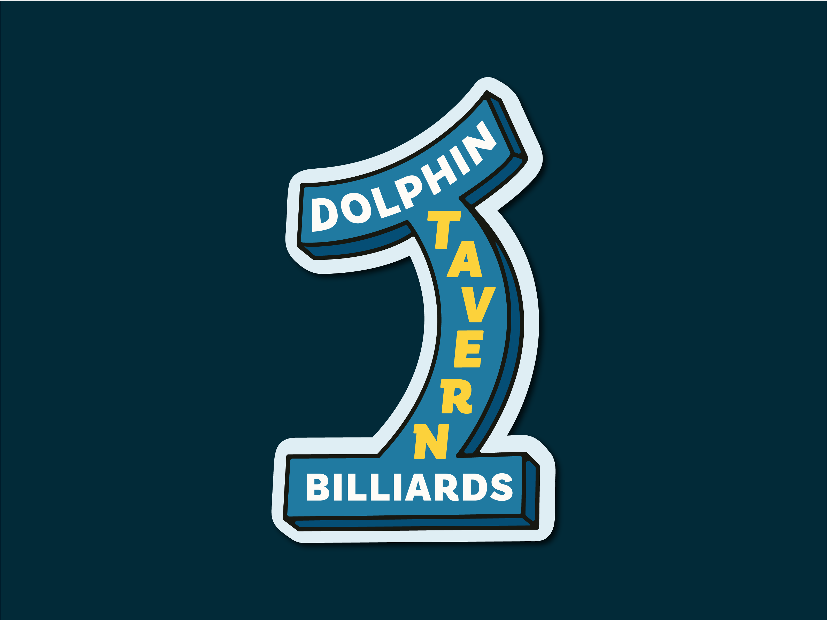 Dolphin Tavern sticker bar billiards dolphin logo neon sign patch philadelphia philly retro singage sticker tavern vintage