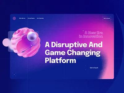 Viu - Metaverse Company 3d art concept demo design illustration landing metaverse page ui ux web