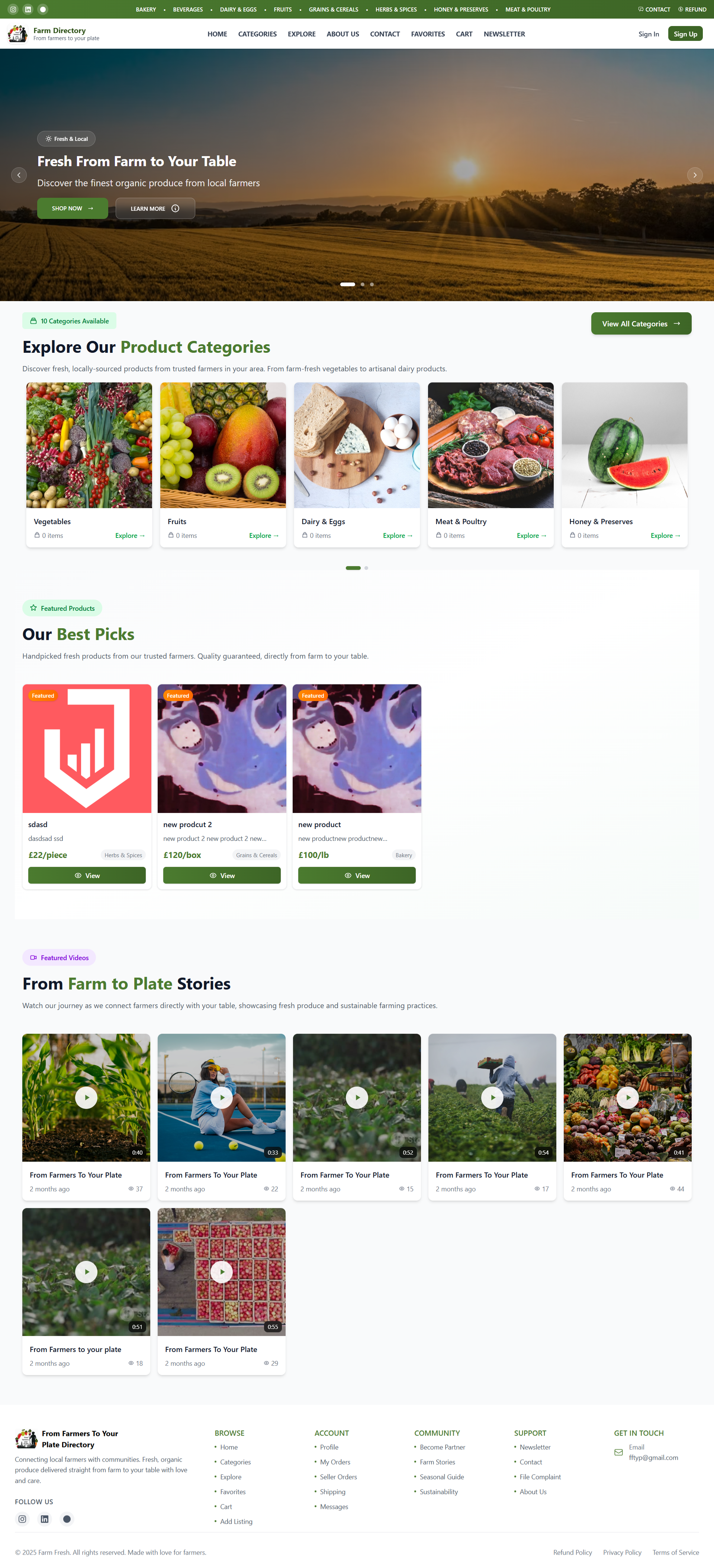 From Farmers To Your Plate – Organic Farm-to-Table Website agriculture community agriculture e commerce eco friendly farm products farm to table farmers market food brand food delivery fresh produce healthy eating local farmers marketplace natural organic organic food produce delivery rural sustainable farming