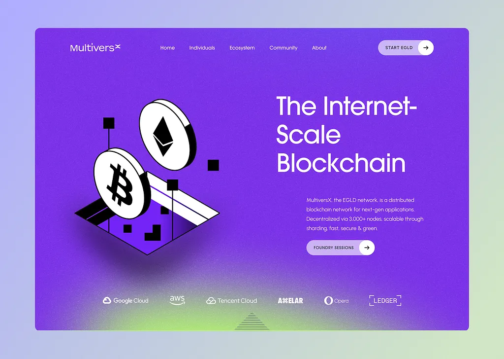 Blockchain landing page