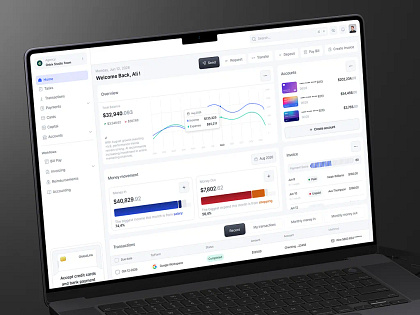 Fintech Admin Dashboard UI for Financial Management