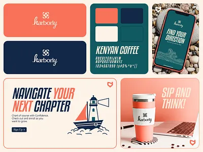 Harborly — Nautical Brand Identity & Modern Style Guide branding graphic design illustrations ui