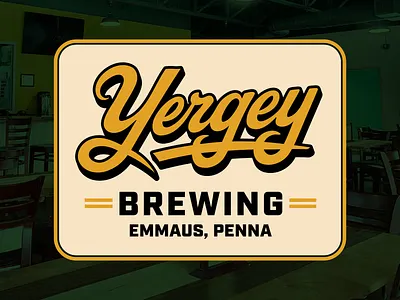 Brand Refresh - Craft brewery beer label brewery craft beer dad hat emmaus hat hoodie lehigh valley logo design pennsylvania rebrand script throwback tshirt vintage yergey brewing