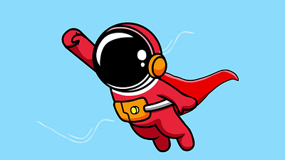 Flying Superhero 2d character 2d character animation animation branding design flying icon illustration logo superhero vector