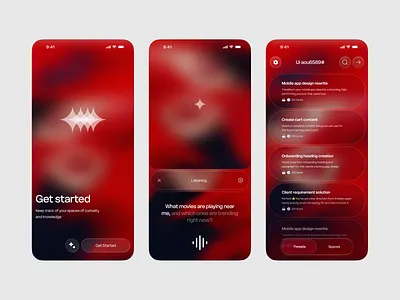 AI Voice Assistant App UI ai app ai app design ai assistant ai voice ai voice app ai voice assistant app app app design glassmorphism mobile app saas app smart assistant startup app ui design uiux voice assistant