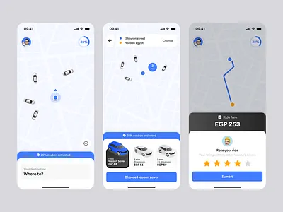 Ride Share Mobile App - Uber / Indrive Concept car mobile app car vector careem didi figma google maps gps indrive location map mobile design ride share app travel mobile app uber ui