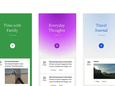 Arc Journal - Colour Experiments clean journal minimalist mobile simple ui