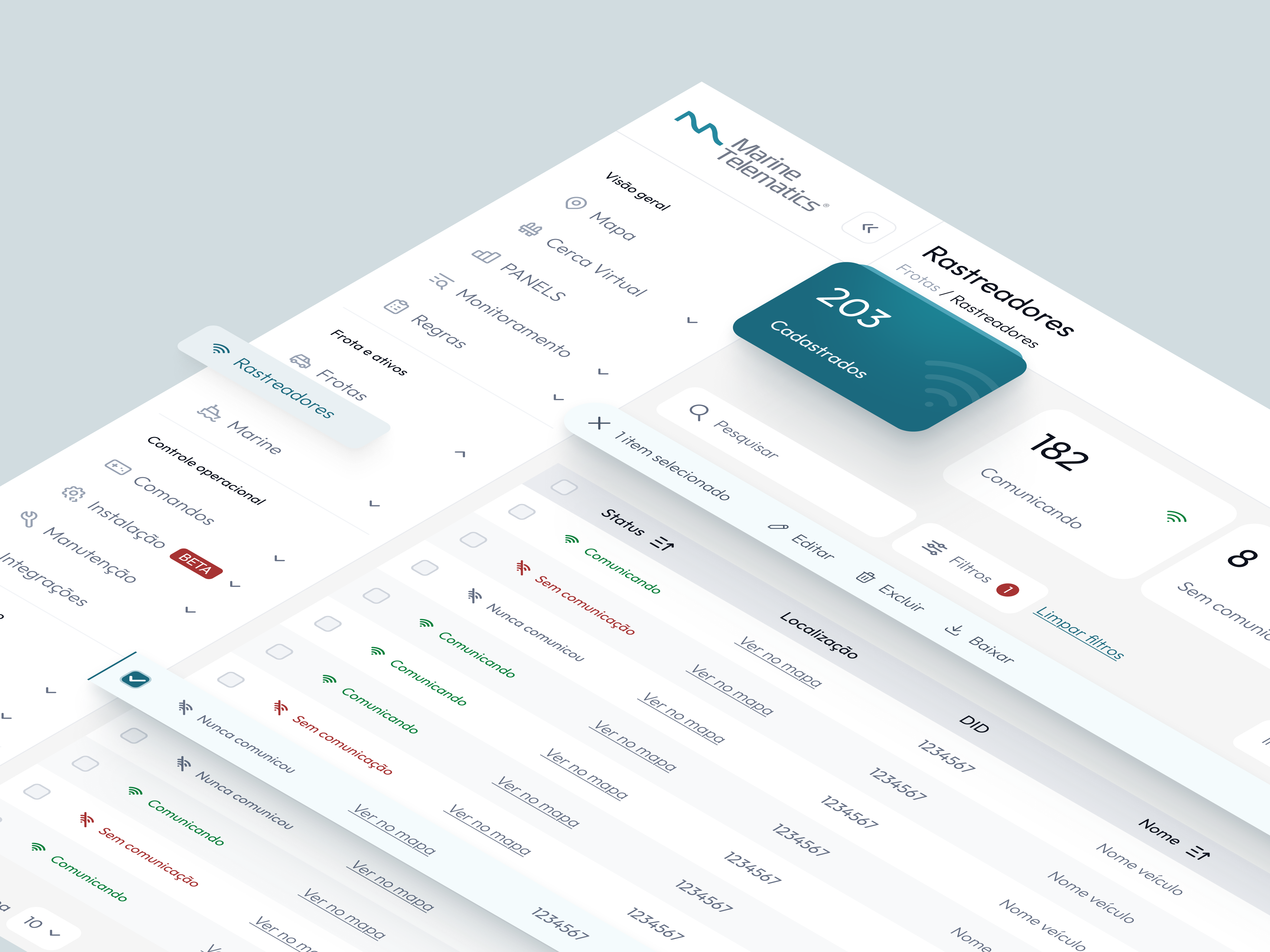 Example of Fleet Management dashboard